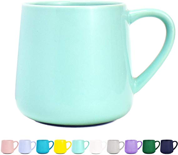 Glossy Ceramic Coffee Mug, Tea Cup for Office and Home, 18 oz, Dishwasher and Microwave Safe, 1 Pack (Mint Green)