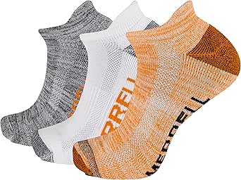 Merrell Men's and Women's Recycled Lightweight Cushion Socks-3 Pair Pack-Repreve Hiking Arch Support