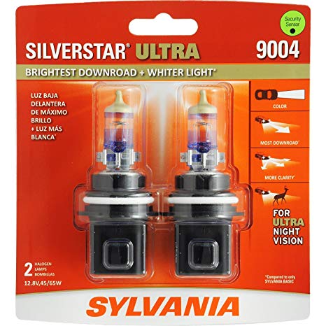 SYLVANIA 9004 SilverStar Ultra High Performance Halogen Headlight Bulb, (Contains 2 Bulb)