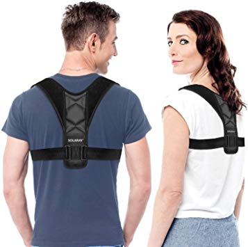 Solaray Back Support Brace– Neck and Spinal Clavicle Brace for Men and Women – Best Ergonomic Relief for Pain, Fracture, Scoliosis, Sports Injury and Home Office Use - Adjustable