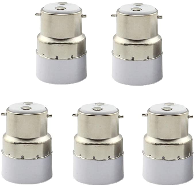 5-Pack B22 to E14 Light Bulb Socket Converter Lamp Socket B22 Switch to Standard E14 Adapter Lamp Holder