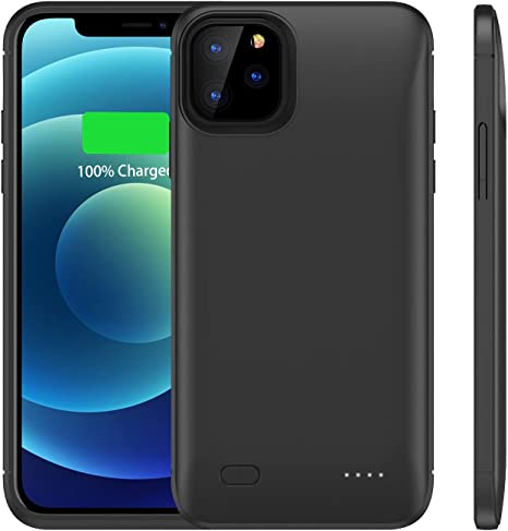 AFTRYOUGO Battery Case for iPhone 12/12 Pro(6.1 inch), 7200mAh Portable Charger Case Rechargeable Extended Battery Pack Charging Case Compatible with iPhone 12/12 Pro(6.1 inch)-Black