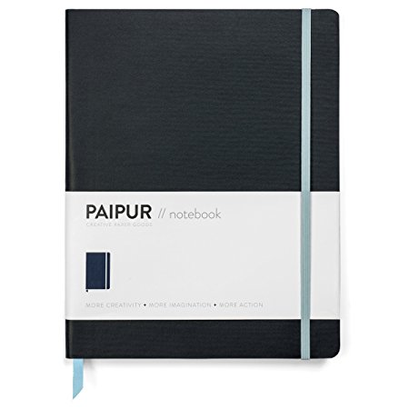 Premium Notebook by PAIPUR - Thick Luxe Paper - Large 25cm x 19cm - Dotted Grid and Ruled Journal - Best Gift - for All Pens with No Bleed - Classic Style Softcover in 4 Colours
