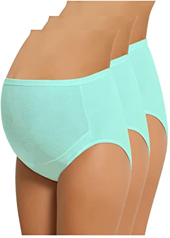 NBB Lingerie Women's Plus Size Maternity Panties High Cut Cotton Over Bump Underwear Brief - Sizes Small to XXX-Large
