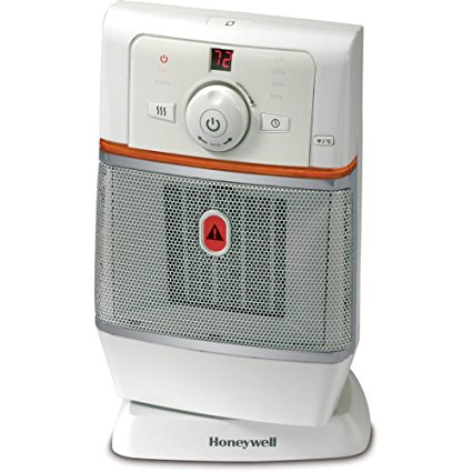 Honeywell 1500 Watts Digital Ceramic Portable Oscillating Space Heater with Adjustable Thermostat- White