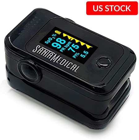 Pulse Oximeter Fingertip, Blood Oxygen Saturation Monitor (SpO2) with Pulse Rate Measurements and Pulse Bar Graph, Portable Digital Reading OLED Display