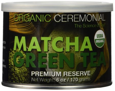 Organic Ceremonial Matcha Green Tea Powder 6 oz Tin