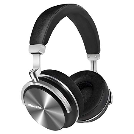 Bluedio T4S Active Noise Cancelling Headphones, Wireless Headset with Hi-Fi Stereo,Soft Memory-Protein Earmuffs,Built in Microphone and Wired Mode for Phone(Black)