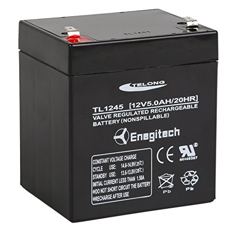 Powermall 12V 5Ah Sealed Lead Acid Battery Rechargeable Emergency Lighting Battery with Faston Connector