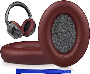 SOULWIT Proteinleder Ersatz Ohrpolster für Sony WH-1000XM3 (WH1000XM3) Over-Ear-Kopfhörern, Ersatzpolster mit weichem Proteinleder, Geräuschisolierung Memory-Schaum