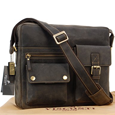 Visconti Messenger Bag - 16077 Scott - Hunter Leather