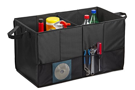 Trunk Organizer By Lebogner - Multipurpose Folding Flat Trunk Storage Organizer, Collapsible Car Organizer, Auto Sturdy Organizer For Car, SUV, Van, and Truck With Base Plates For Bottom Support