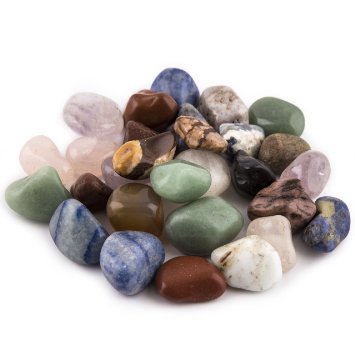 Crystal Allies Materials: 1lb Tumbled All Natural Assorted Stone Mix from Brazil - 1" to 1.5"