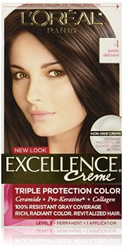 L'Oreal Paris Excellence Creme Hair Color, Dark Brown 4 (Packaging may vary)
