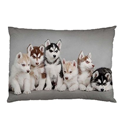 Siberian Husky Puppies Pillow Case (2 Sides)
