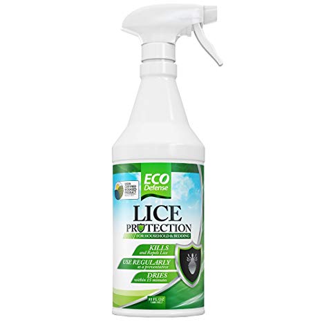 Eco Defense Lice Treatment for Home, Bedding, Belongings, and More - Safe Organic, Natural, and Non Toxic Ingredients - Works Fast to Kill & Repel Lice from Your Environment (32 oz)