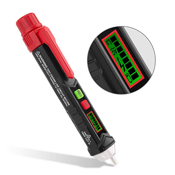 Non Contact Voltage Tester, SOCLL AC Voltage Detector,Adjustable Sensitivity Dual Electrical Tester Pen,with Sound Alarmed,LED Indicator and LCD Display, AC 12-1000V Electric Test Pen With Flashlight