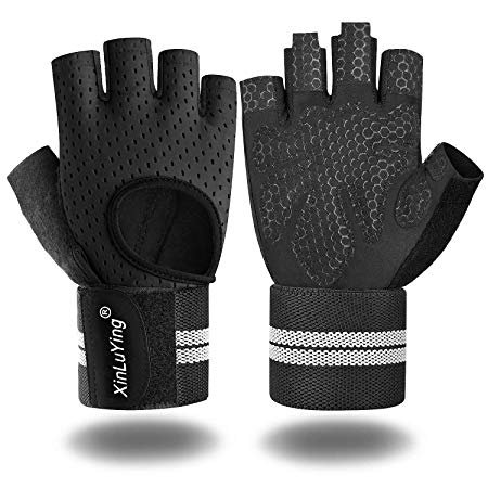 Xinluying Workout Gloves for Men Women - Gym Training Gloves with Wrist Support for Fitness Exercise Weight Lifting Crossfit Bodybuilding