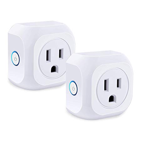 Wifi Smart Plug, KEXIN 2 Pack Wifi Enabled Mini Smart Outlet Compatible with Amazon Alexa and Google Assistant Timer Function Remote Control Your Home Appliances, No Hub Required, FCC CE Certificated