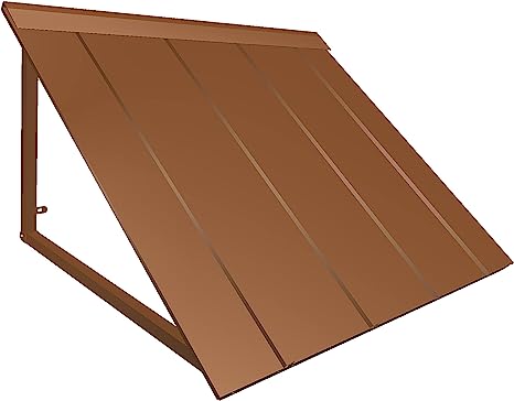 Awntech 5 ft. Houstonian Standing Seam Metal Door/Window Awning Fixed Outdoor Canopy 68 Inch W x 36 Inch Proj, Copper