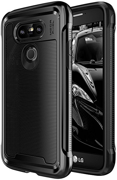 LG G5 Case, SGM® Premium Hybrid High Impact Shock Absorbent Defender Case With Anti-Slip Grip For LG G5 (Black / Black)