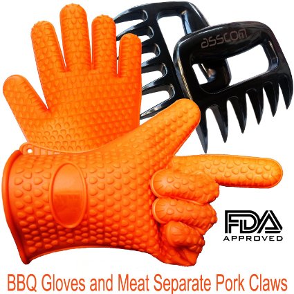 Barbecue Gloves   Pulled Meat Separate Pork Claws Set ,Silicone Heat Resistant Grilling Accessories & Home Kitchen Tools For Your Indoor & Outdoor Cooking Needs, Use as BBQ Meat Turner or Oven Mitts, Barbecue Meat Handling Claws/Meat Claws - Pulled Pork Claws