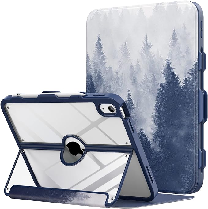 MoKo iPad 10th Generation Case with Pencil Holder, 10.9-inch, 2022, Gray Forest