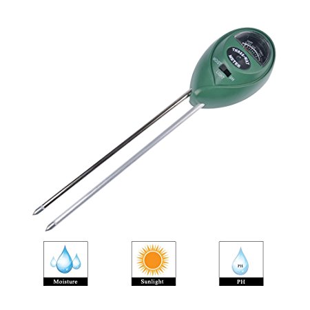 Alotpower 3-in-1 Soil Tester Meter, Moisture, pH ,Light Meter Plant Tester for Indoor and Outdoor Gardener or planter