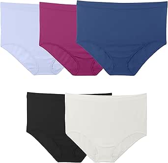 Fruit of the Loom Women's No Show Seamless Underwear, Amazing Stretch & No Panty Lines, Available in Plus Size