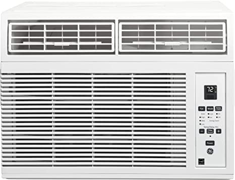 GE AHM08LY 19" Energy Star Qualified Window Air Conditioner with 8000 BTU Cooling Capacity, 3 Fan Speeds, Timer, Remote Control, in White