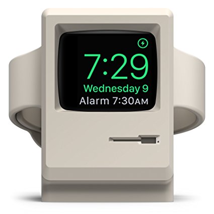 elago W3 Stand [White] - [Vintage Apple Monitor][Supports Nightstand Mode][Cable Management] - for Apple Watch Series 1 and 2