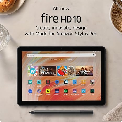 All-new Amazon Fire HD 10 tablet and Stylus Pen creativity bundle, unleash your inner artist, latest model (2023 release), 32 GB, Black