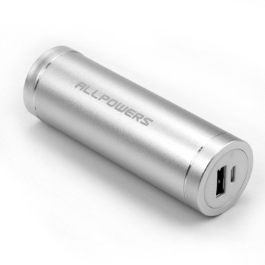 ALLPOWERS 5400mAh Portable Charger External Battery Pack Power Bank for iPhone 6S 6 Plus iPad Nexus Samsung Galaxy S6 Edge S5 S4 Note 4 Tablet and more(Silver)