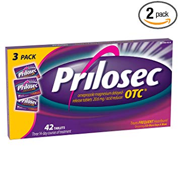 Prilosec OTC Delayed-release Acid Reducer, 3 Month Supply, 42 Count (Pack of 2)