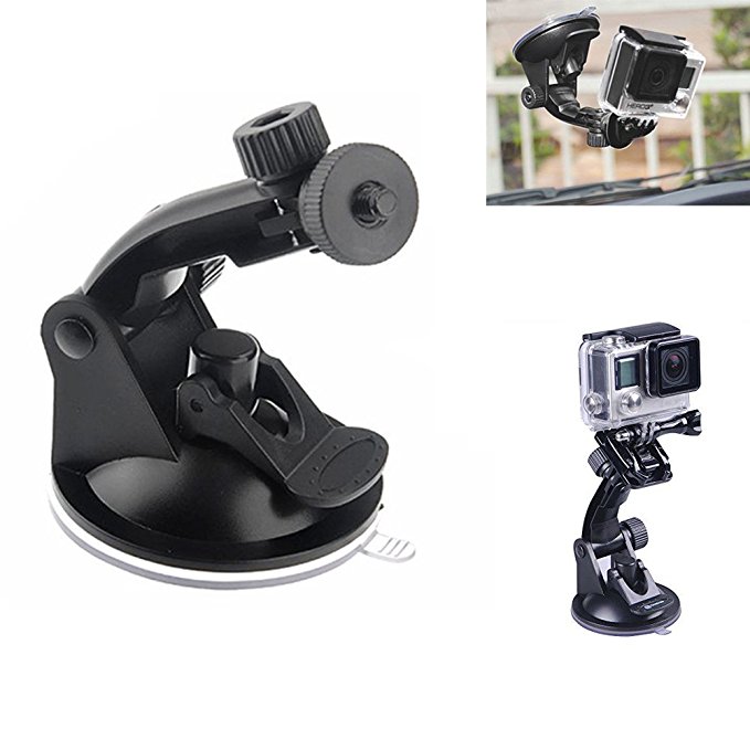 Suction Cup Mount for Gopro，Vinmax Car Windshield and Window Car Mount Holder for GoPro HERO Action Cameras Black