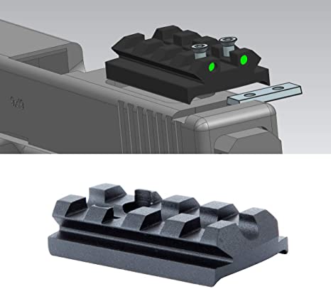 TuFok Glock Sight Mount Plate - Glock 17 19 22 23 26 27 34 Rail for Install Pistol Red Dot Sight(4-Slot)