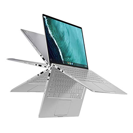 ASUS Chromebook Flip C434 2-in-1 Laptop 14" Touchscreen Full HD 4-Way NanoEdge, Intel Core M3-8100Y Processor, 4GB RAM, 64GB eMMC Storage, All-Metal Body, Backlitkb, Silver, Chrome OS, C434TA-DSM4T