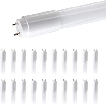 20-Pack, LED 4ft T8 Tube - Direct Wire Single Ended Power -12W, 1650 Lumens - 3500K