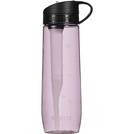 Brita 23.7 Ounce Hard Sided Water Bottle with Filter - BPA Free - Pink