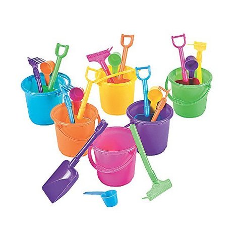 Sand Pail Beach Play Sets small 325quot Bucket wRake Scoop and Shovel