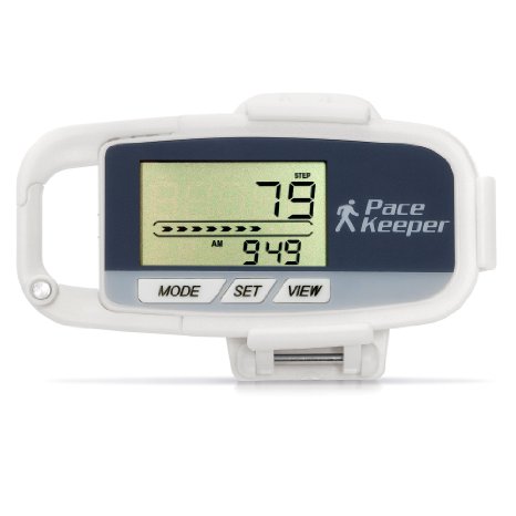 Pedometer 3d Accurate Pacekeeper with Digital Step Counter Miles Tracker Calories Burned Monitor Clip on Waist for Walkingrunning and Fitness White