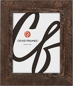 Craig Frames American Barn, 22x32 Picture Frame, Faux Barnwood, Brown Oak