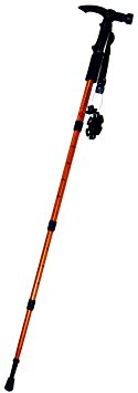 Kaito BT409 Anti-Shock Hiking Pole with 9-LED Flashlight with Battery Included and Compass & Thermometer Included .