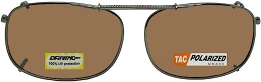 Rectangle Polarized Clip-on Sunglasses
