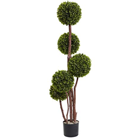 Nearly Natural 5428 4ft. Boxwood Topiary Tree UV Resistant (Indoor/Outdoor)