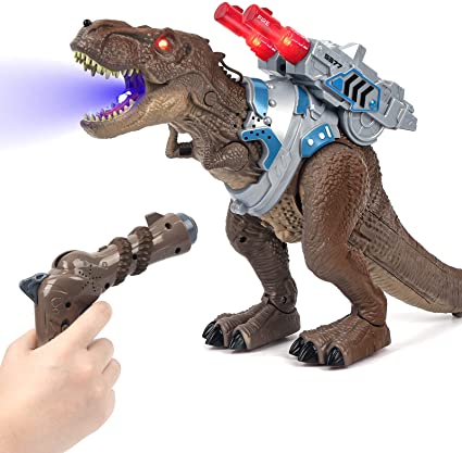 Aitere LED Light Up Remote Control Dinosaur Toys T Rex Shooting, Walking Movement, Multifunction Roaring, Spraying, Lighting, Realistic Tyrannosaurus Toys for Boys, Girls, Kids, Toddlers,3,4,5,6,7Ages