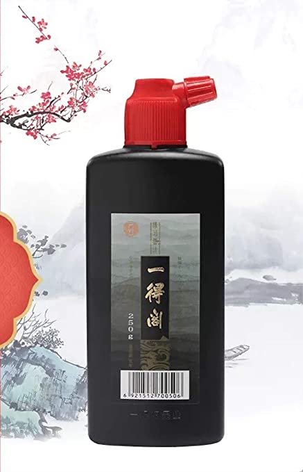 MEGREZ Yidege Practice Liquid Sumi Ink for Beginning Chinese Japanese Calligraphy Practice Brush Painting, Black - 250ml/pcs