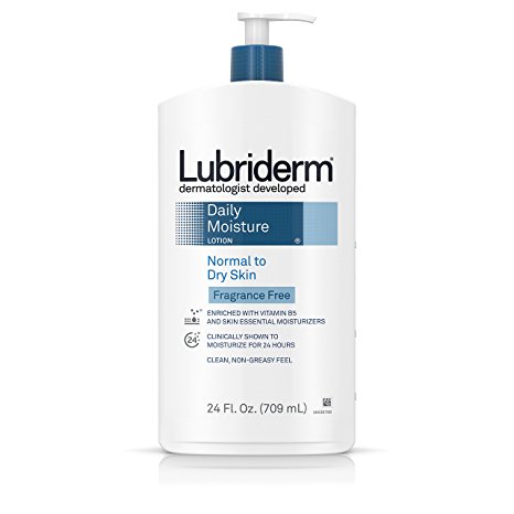 Lubriderm Daily Moisture Lotion for Normal To Dry Skin, Fragrance-Free, 24 Fluid Ounce