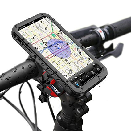 iPhone X Bike Mount, Sportlink Bike Kit & iPhone X Waterproof Case, Bicycle Motorcycle Handlebars Cradles Phone Holder with 360 Degree Adjustable Rotation for Apple iPhone X / 10 (Black)