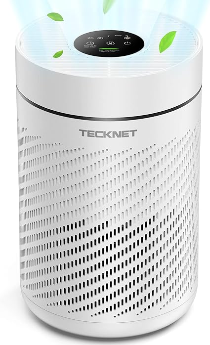 Air Cleaner TECKNET Air Purifier for Bedroom Home, Coverage 430ft² HEPA Filter, CADR 250m³/h, 25dB Quiet Sleep Mode, Air Purifier Removes 99.97% of Hayfever Allergens, Dust, Odours, Pollen, Smoke